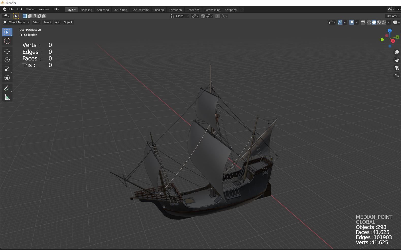 Santa Maria frigate 3D model_1