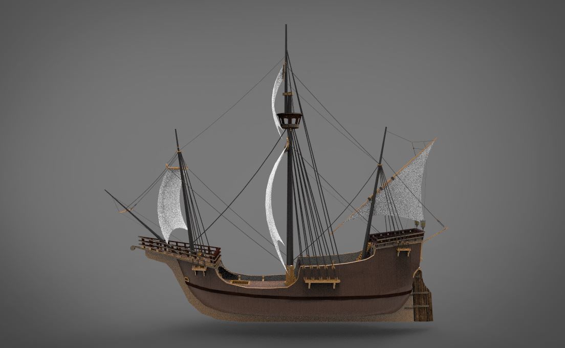 Santa Maria frigate 3D model_5