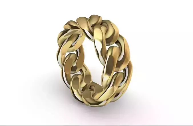 heavy custom 10mm miami cuban ring band US 9 hlf