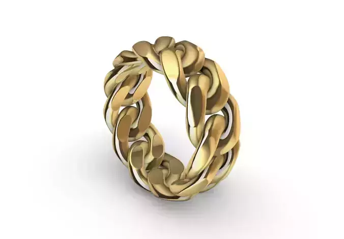 heavy custom 10mm miami cuban ring band US 10 half