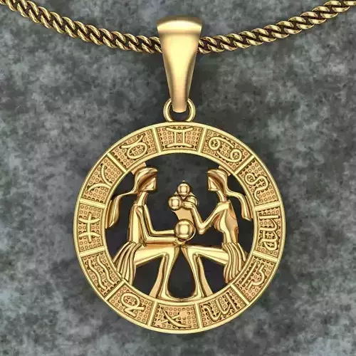 Gemini Twins Zodiac Necklace
