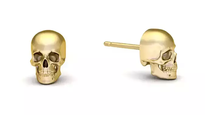 Skull 9 mm Stud Earring