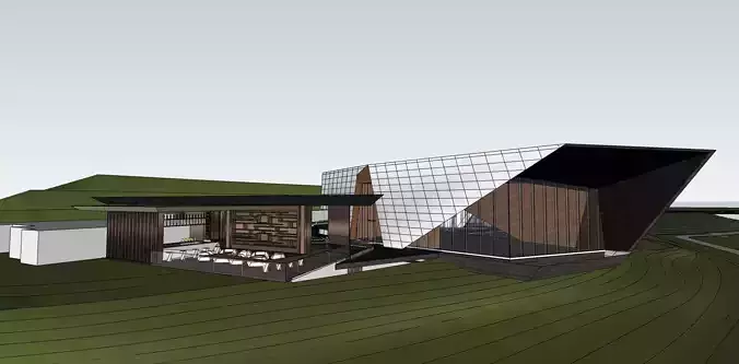 contemporary corporate office building 3D model