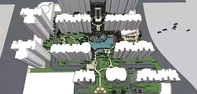 classical landscape theme park 3D model