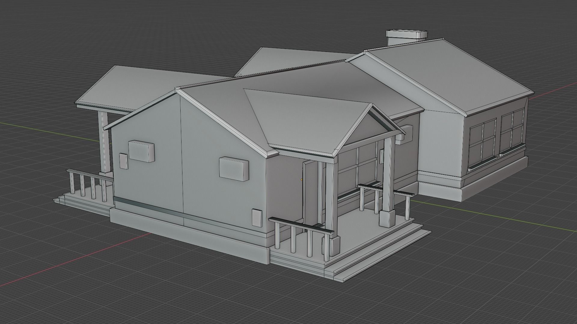 American House 01 Gameready Unity Lowpoly PBR  Low-poly 3D model_1