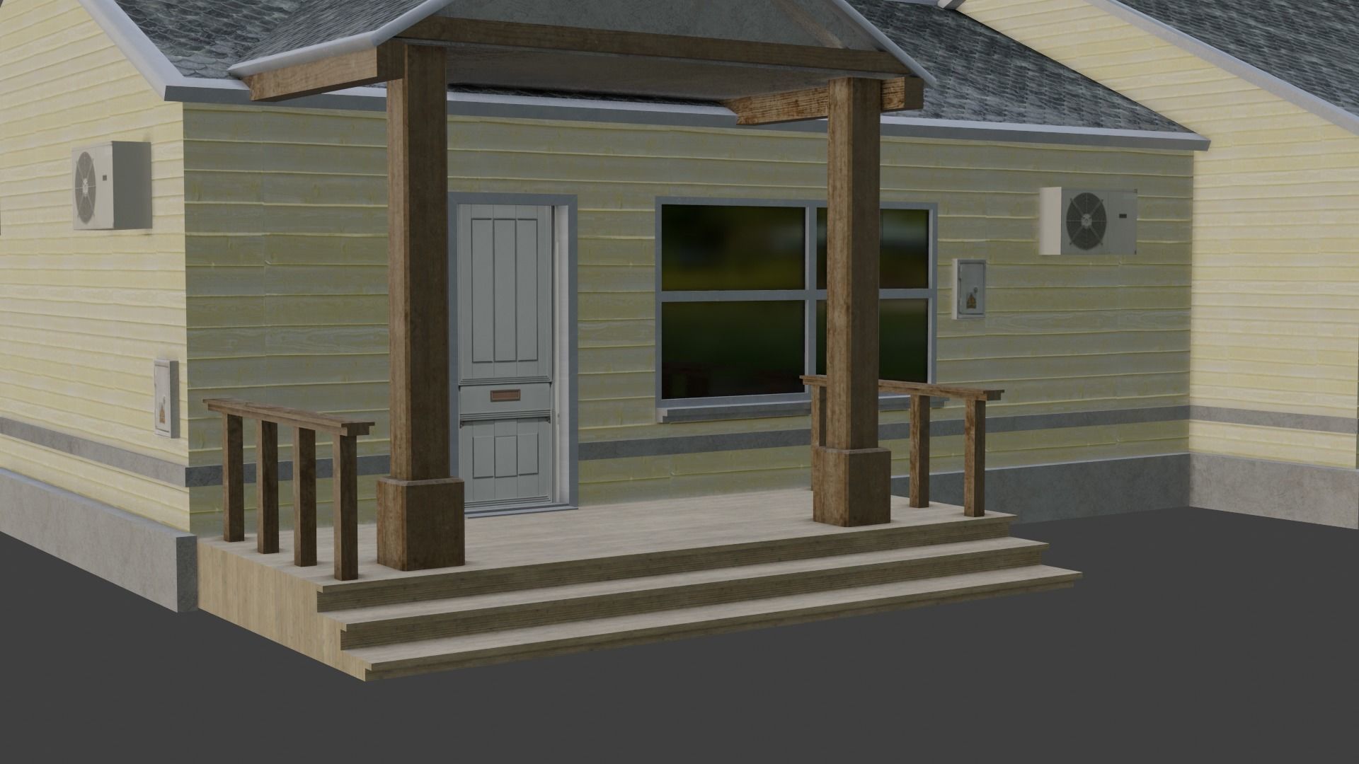 American House 01 Gameready Unity Lowpoly PBR  Low-poly 3D model_7
