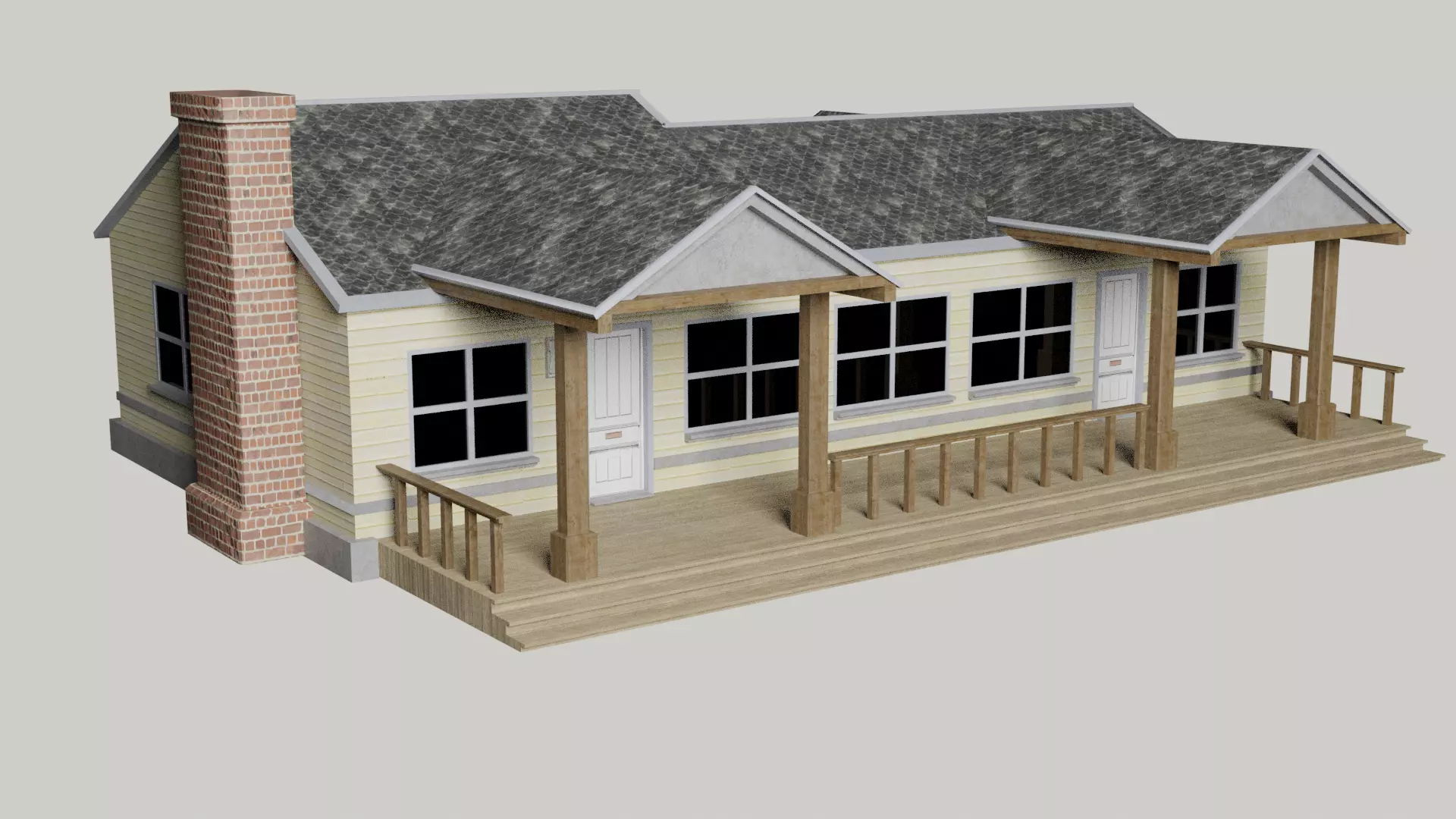 American House 01 Gameready Unity Lowpoly PBR  Low-poly 3D model_0