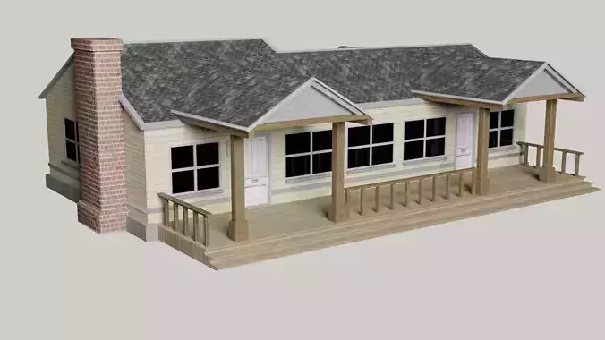 American House 01 Gameready Unity Lowpoly PBR 