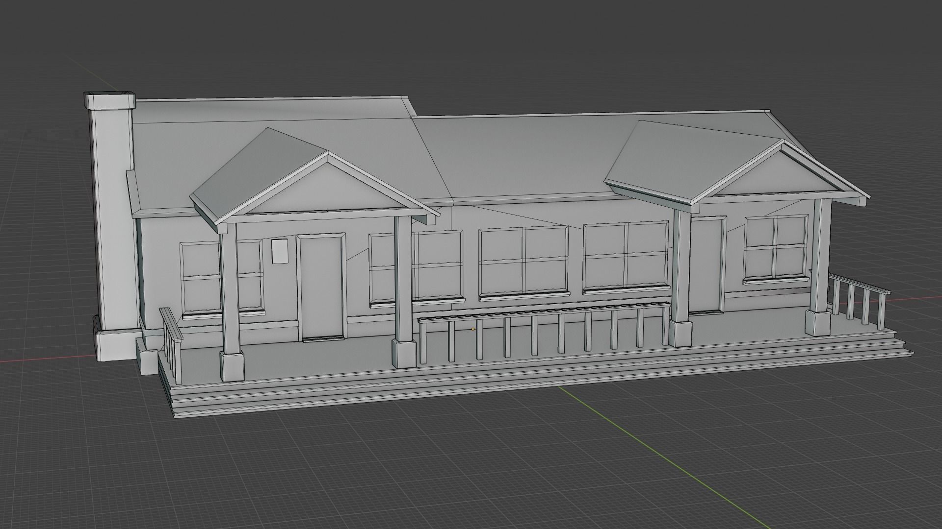 American House 01 Gameready Unity Lowpoly PBR  Low-poly 3D model_9