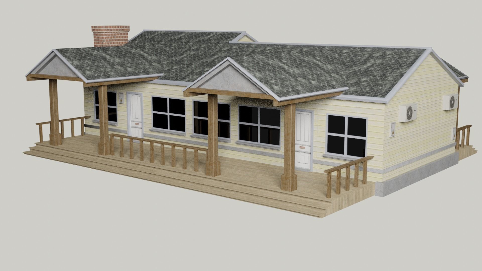 American House 01 Gameready Unity Lowpoly PBR  Low-poly 3D model_2