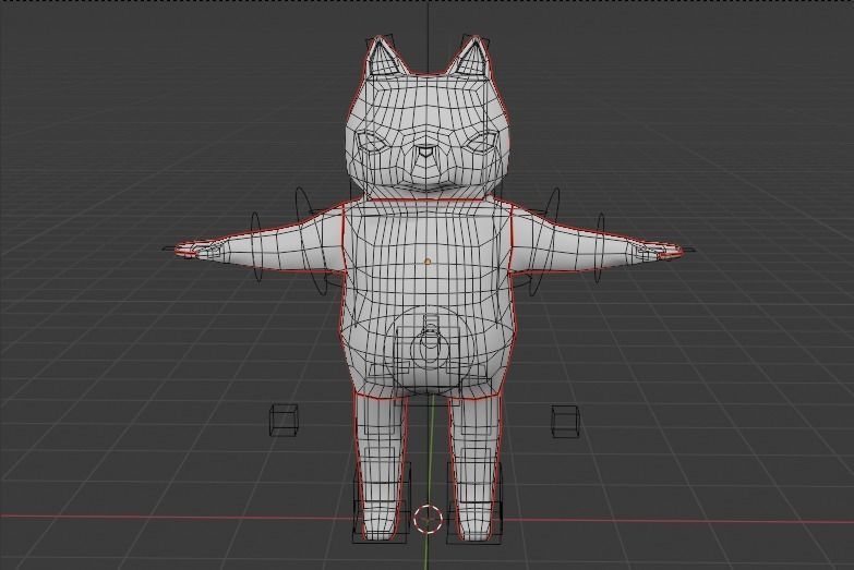 Meow Cat Cartoon Character Low-poly 3D model_4