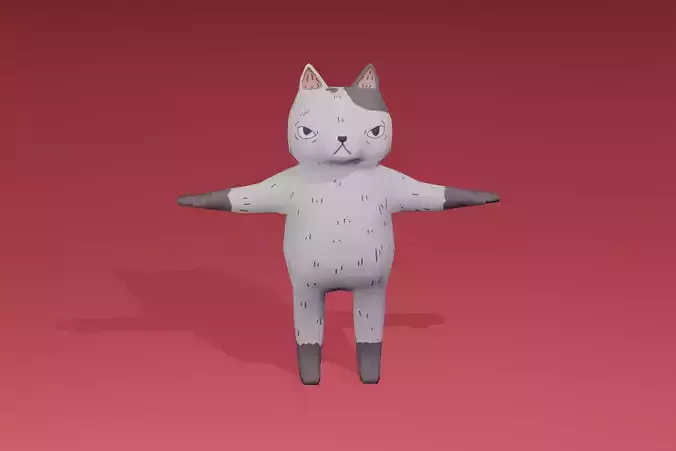 Meow Cat Cartoon Character