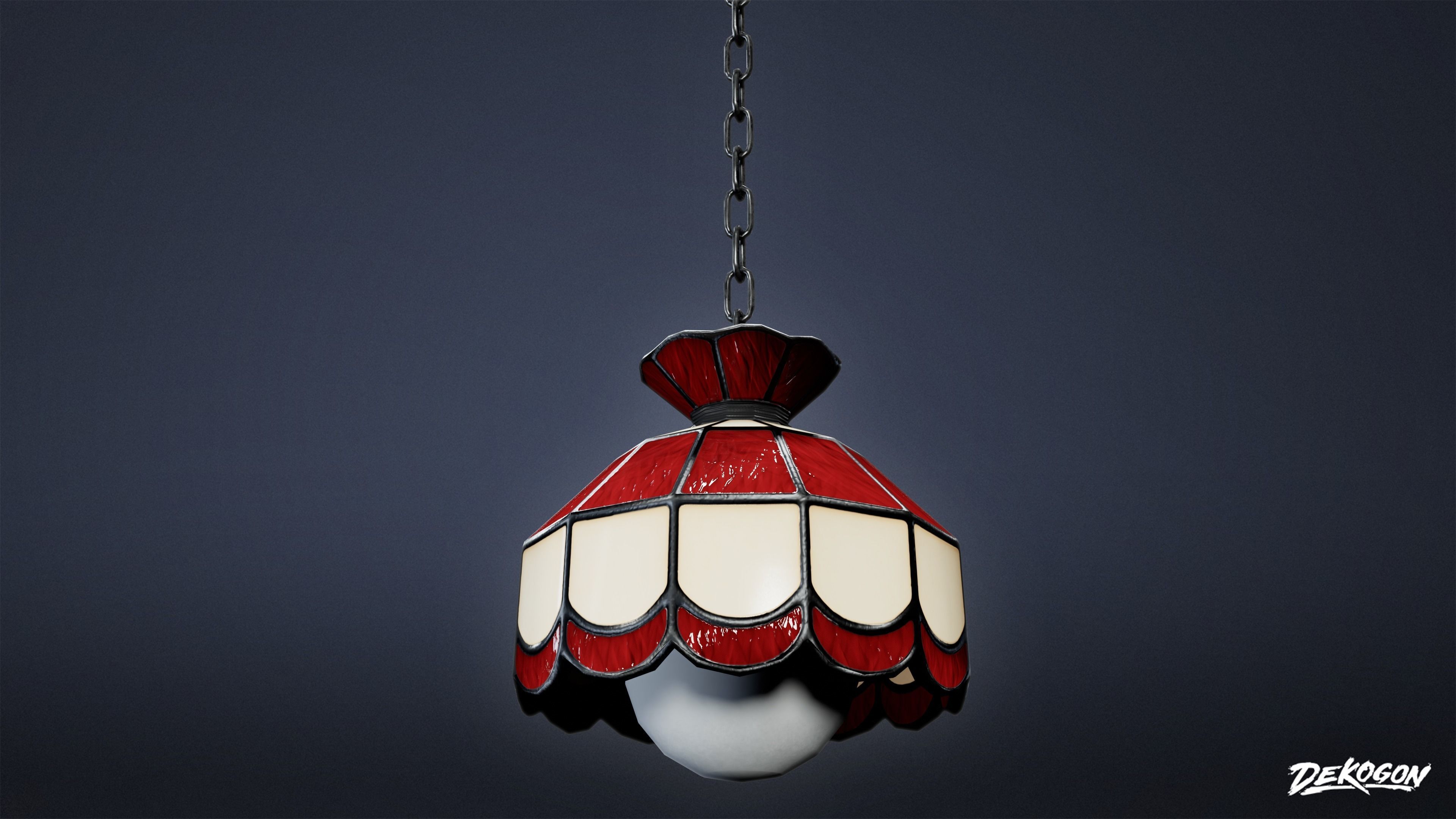 TRIANGLE DINER - Hanging Light 01 - LOW POLY Low-poly 3D model_4