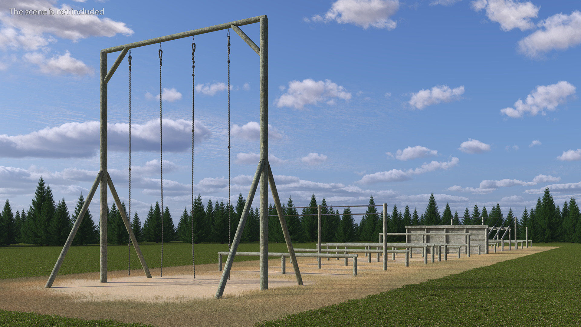 Military Obstacle Course Old Fur 3D model