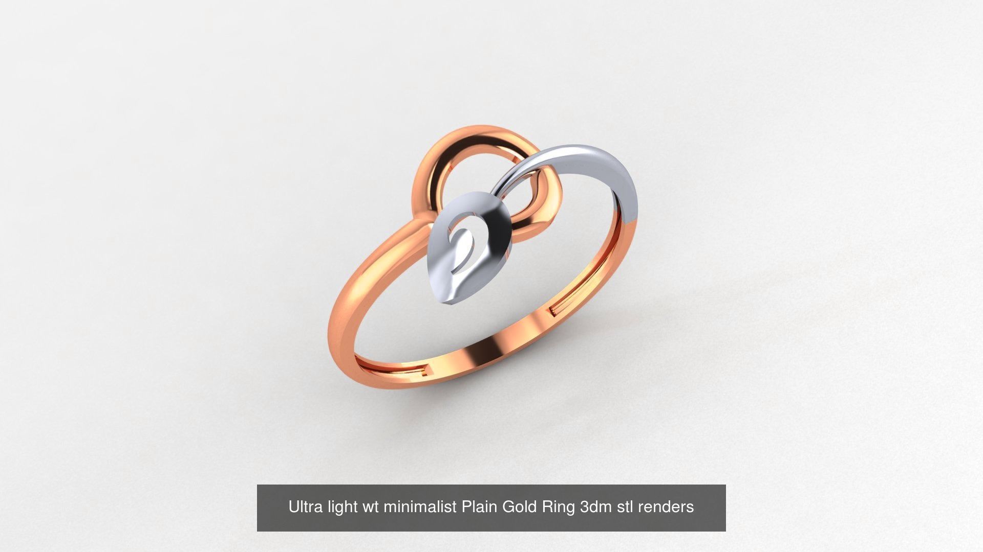 70 Ultra light wt minimalist Plain Gold Ring 3dm stl renders 3D Model Collection_30
