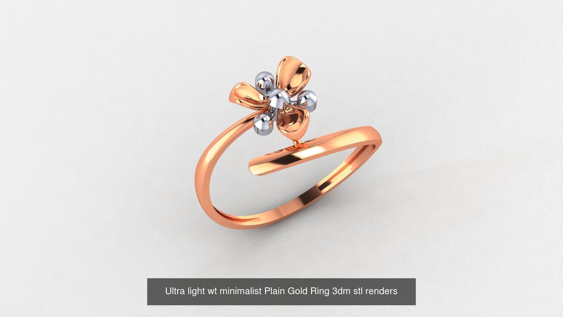 70 Ultra light wt minimalist Plain Gold Ring 3dm stl renders 3D Model Collection_47