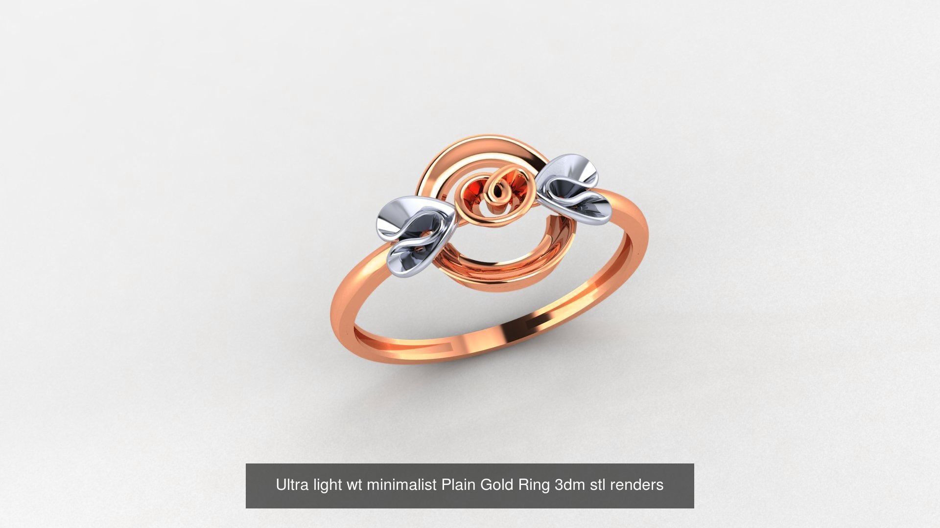 70 Ultra light wt minimalist Plain Gold Ring 3dm stl renders 3D Model Collection_67
