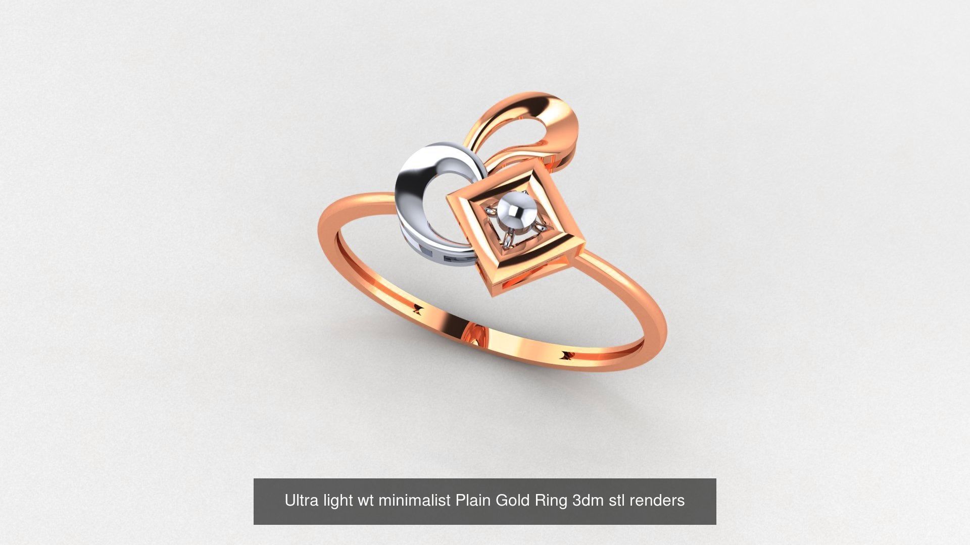 70 Ultra light wt minimalist Plain Gold Ring 3dm stl renders 3D Model Collection_10