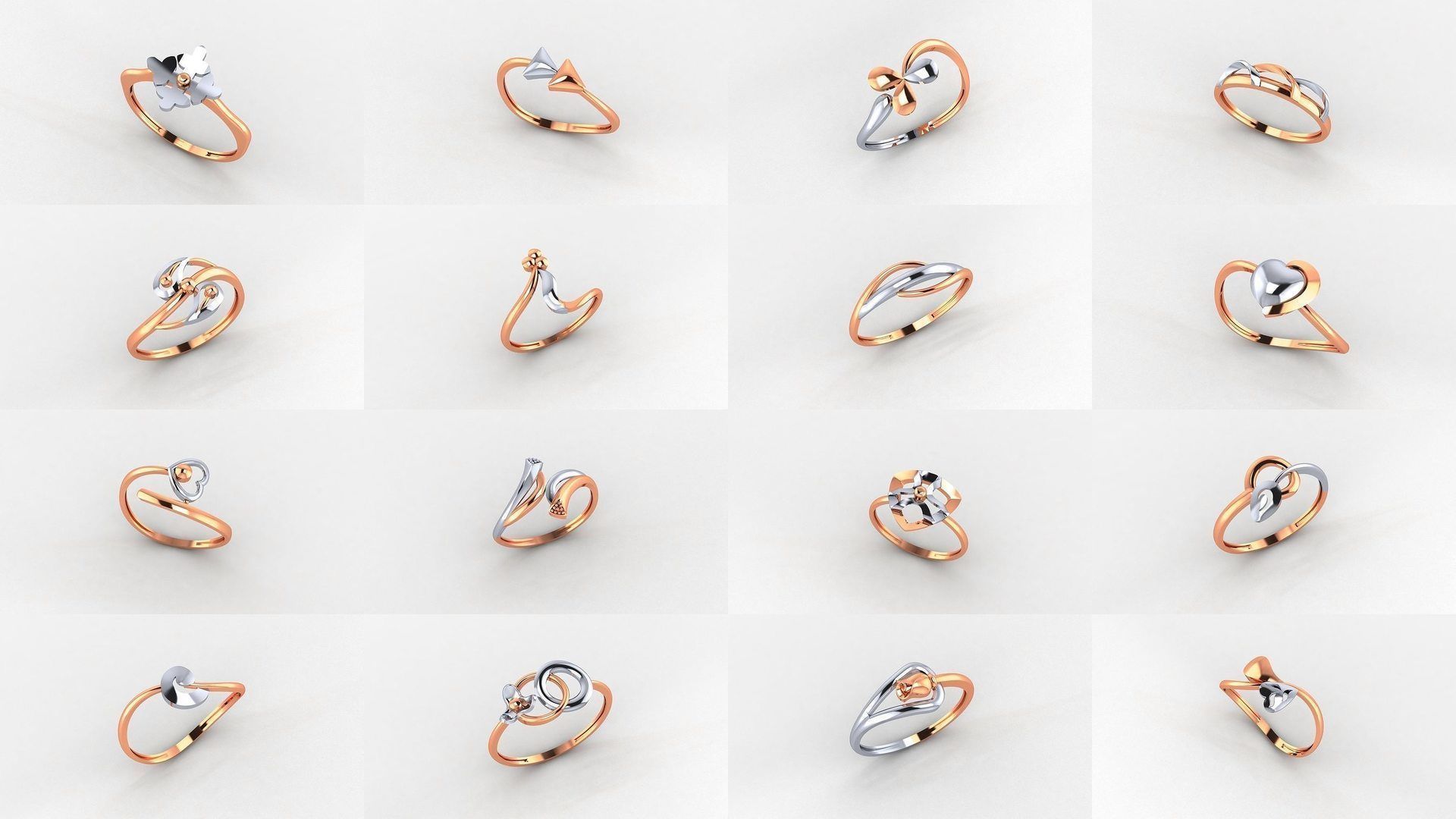 70 Ultra light wt minimalist Plain Gold Ring 3dm stl renders 3D Model Collection_2