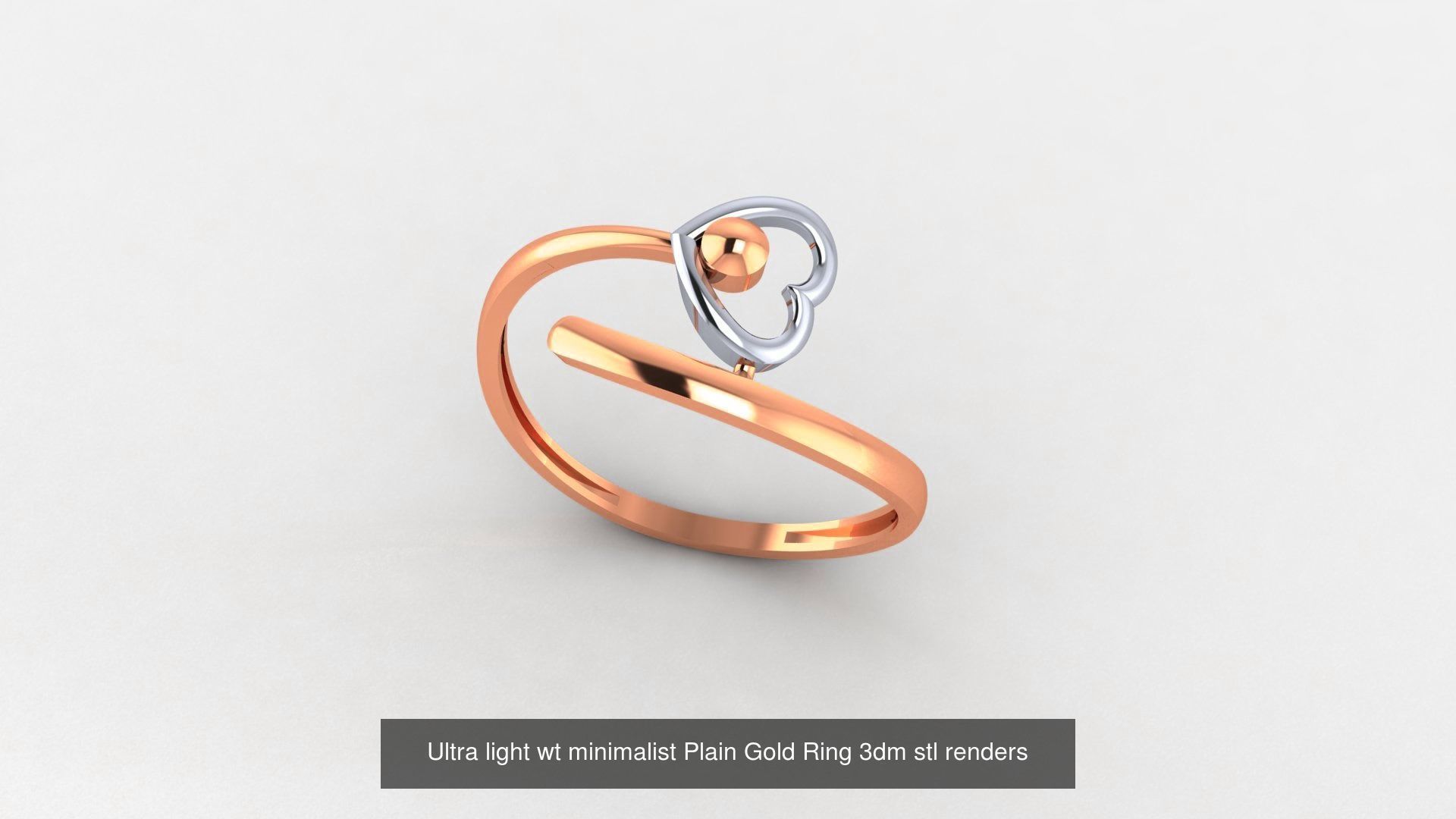 70 Ultra light wt minimalist Plain Gold Ring 3dm stl renders 3D Model Collection_27
