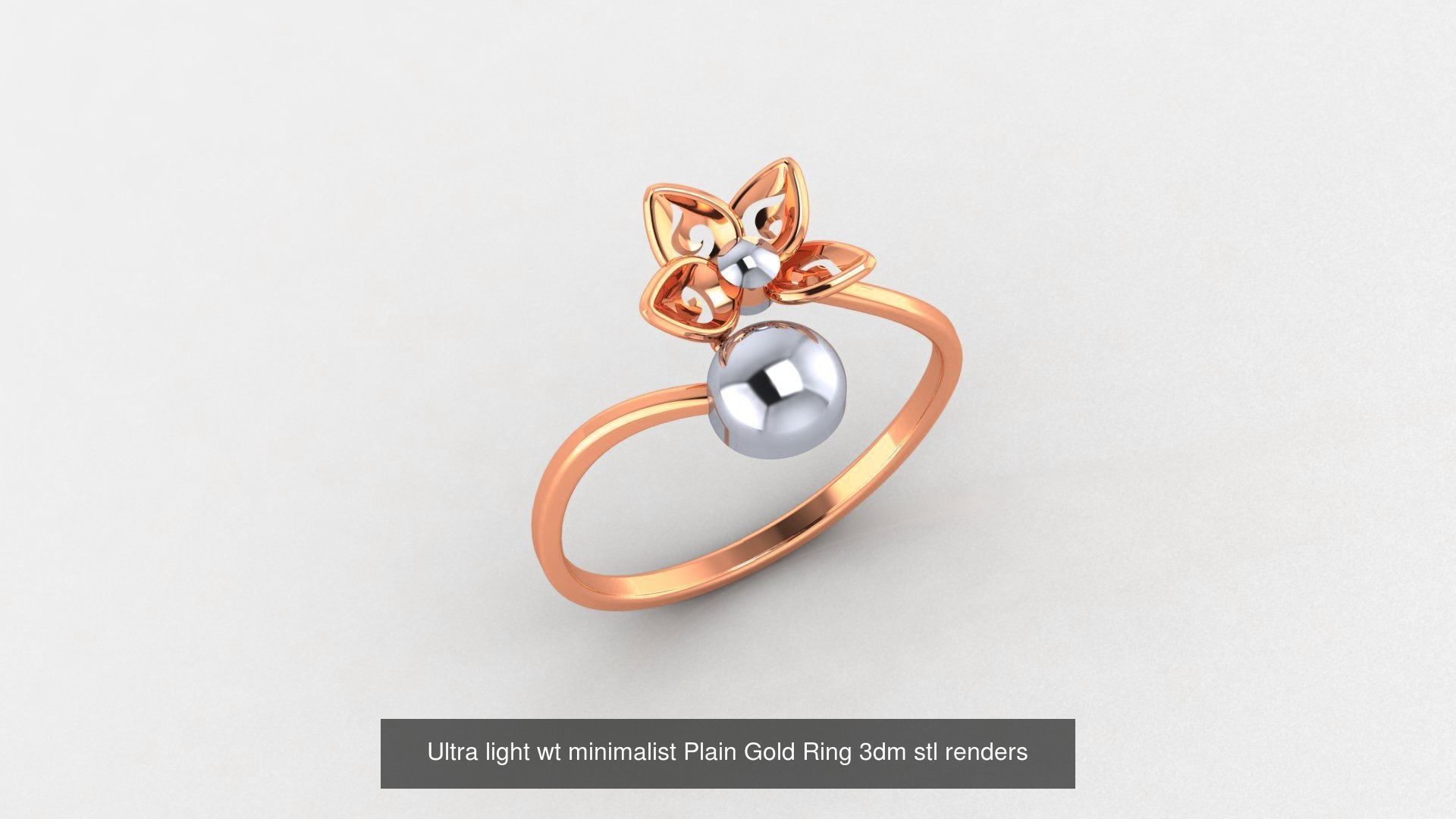 70 Ultra light wt minimalist Plain Gold Ring 3dm stl renders 3D Model Collection_35