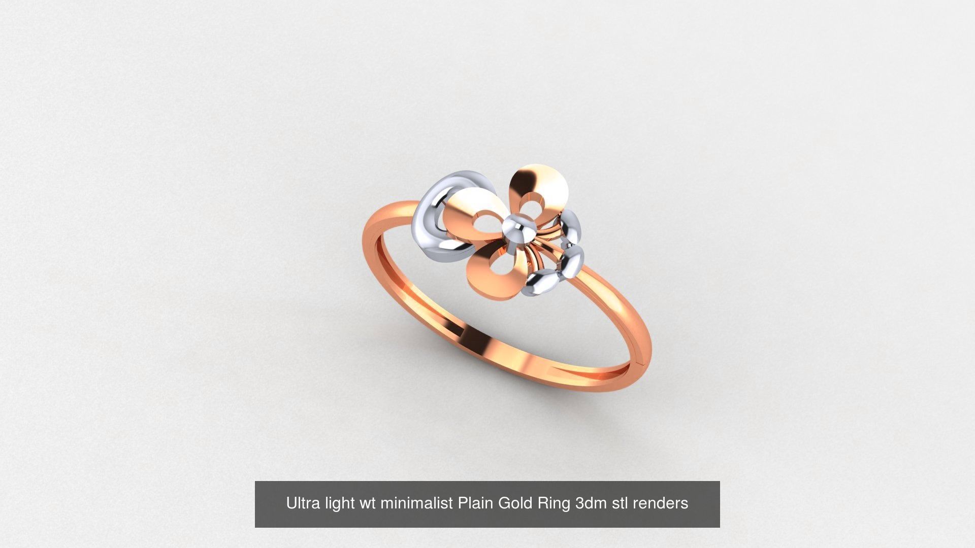 70 Ultra light wt minimalist Plain Gold Ring 3dm stl renders 3D Model Collection_69