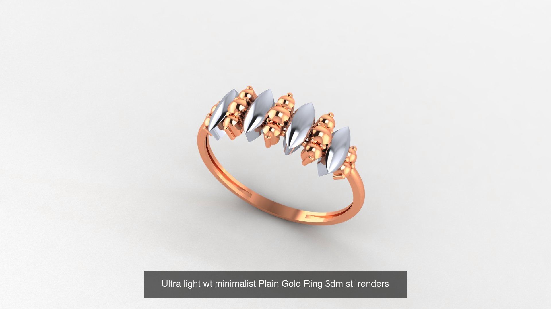 70 Ultra light wt minimalist Plain Gold Ring 3dm stl renders 3D Model Collection_50