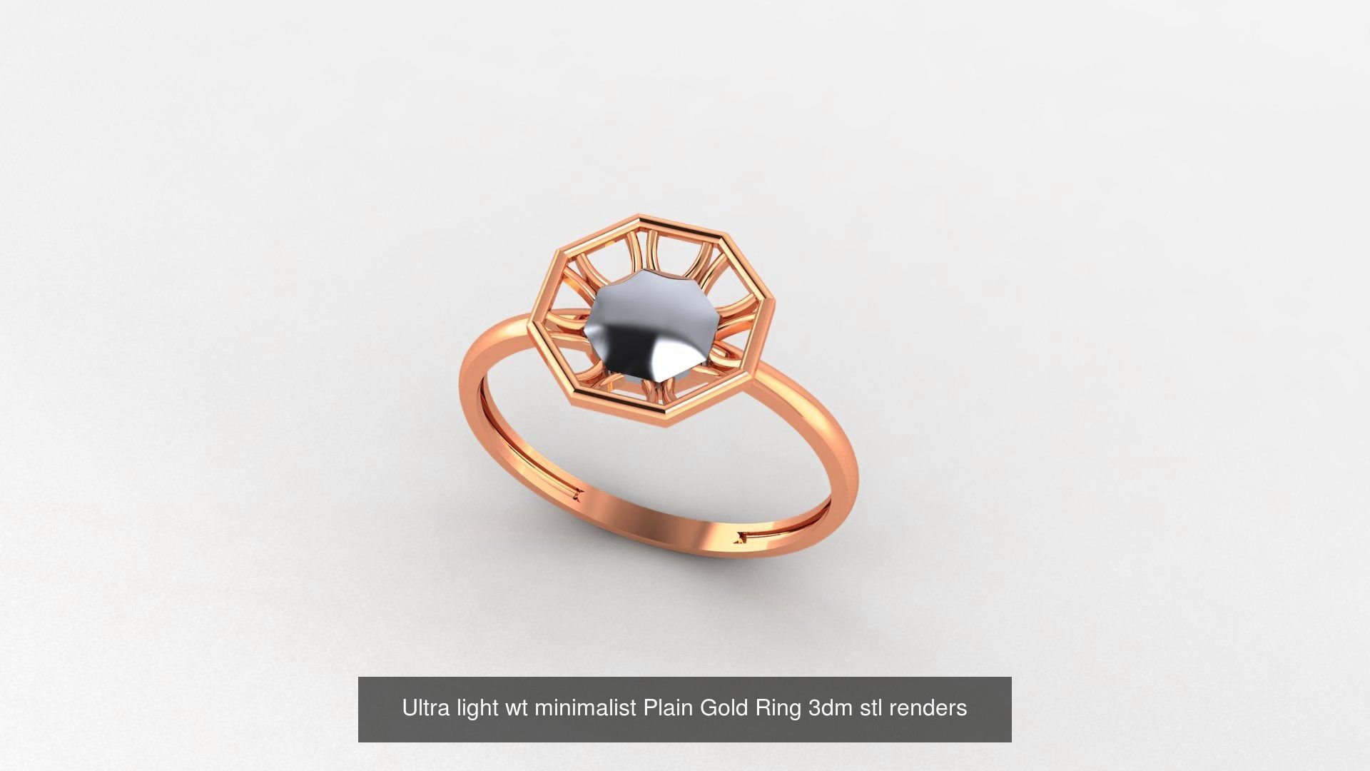 70 Ultra light wt minimalist Plain Gold Ring 3dm stl renders 3D Model Collection_71