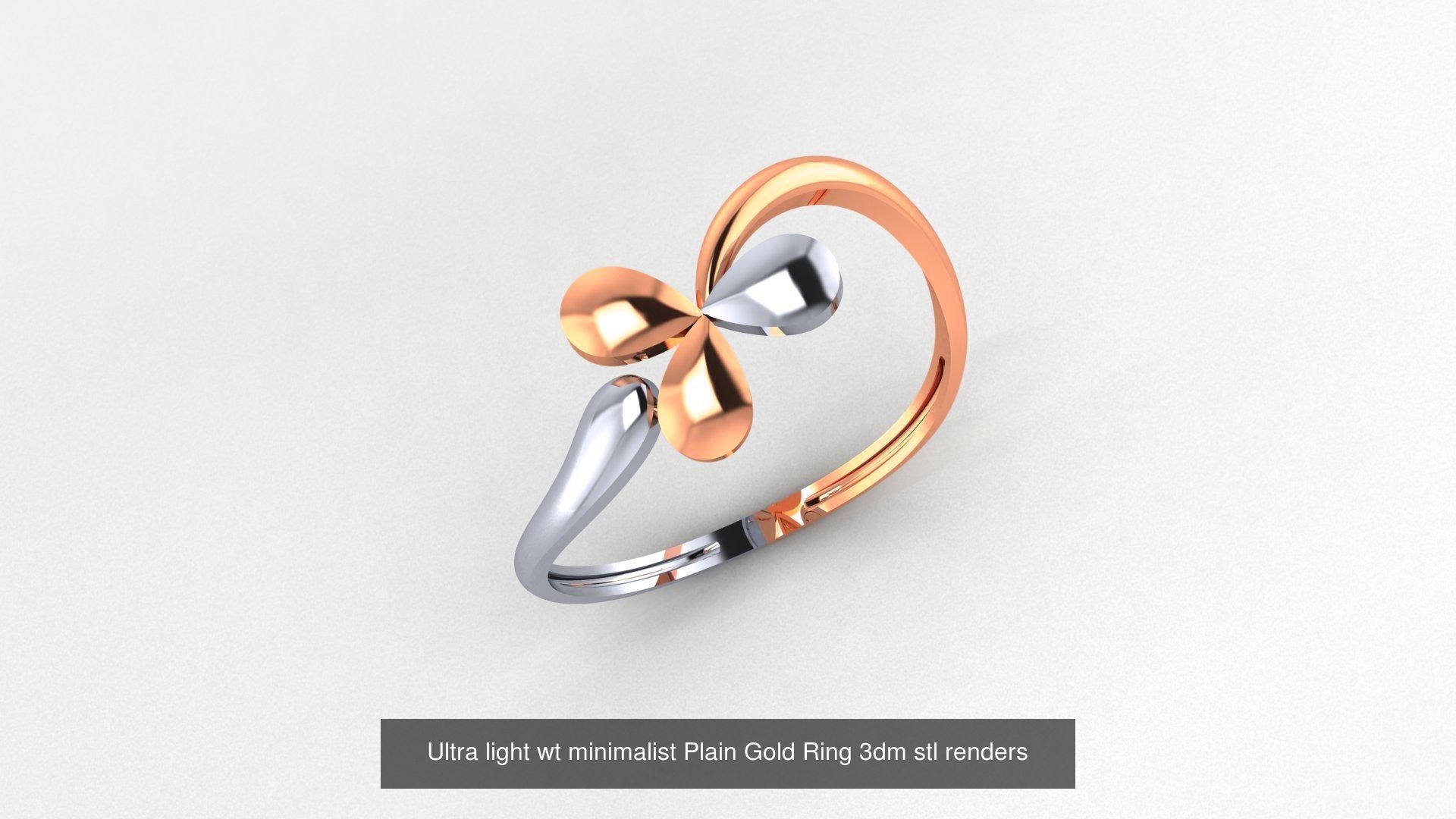 70 Ultra light wt minimalist Plain Gold Ring 3dm stl renders 3D Model Collection_21