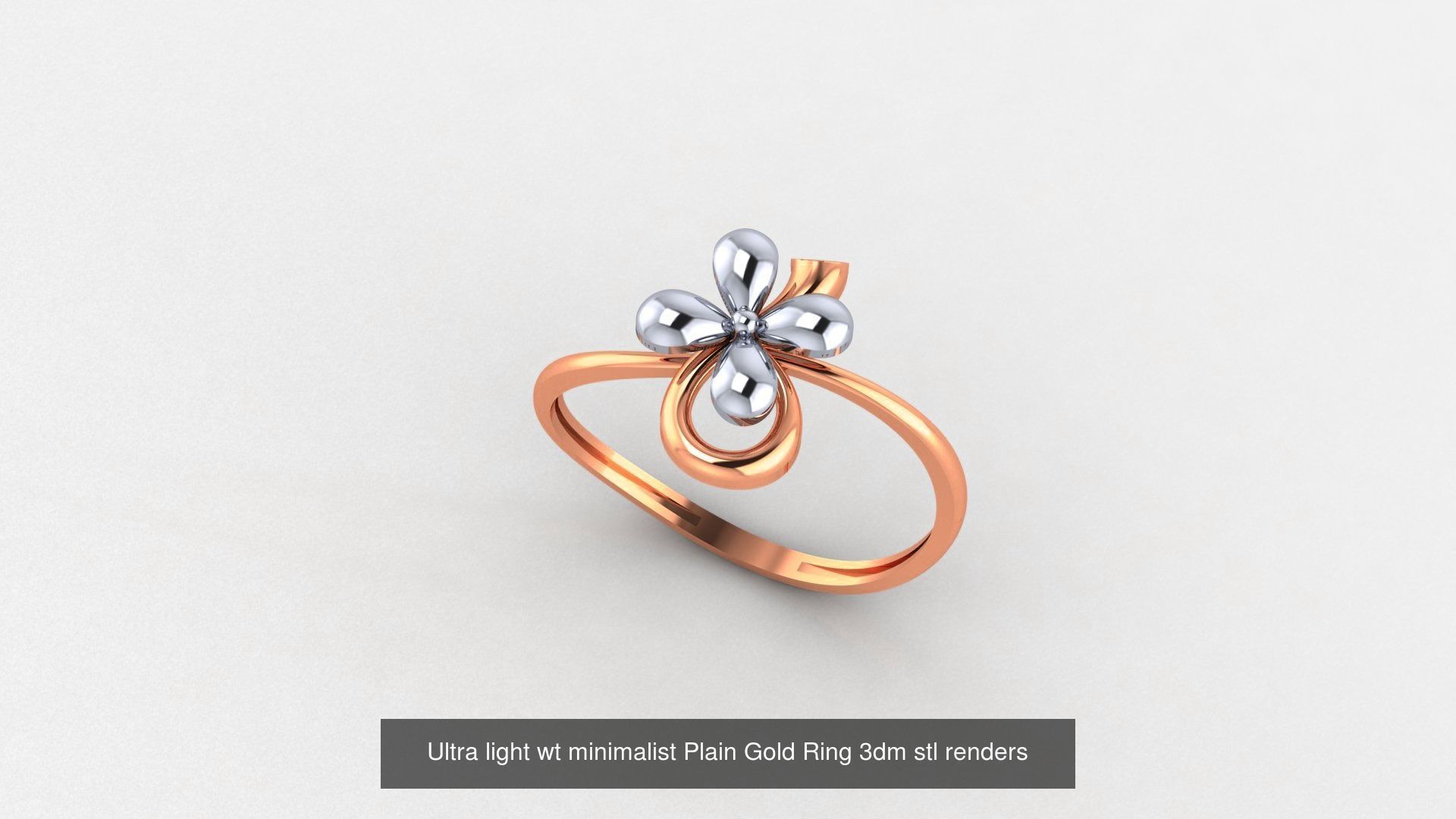 70 Ultra light wt minimalist Plain Gold Ring 3dm stl renders 3D Model Collection_6