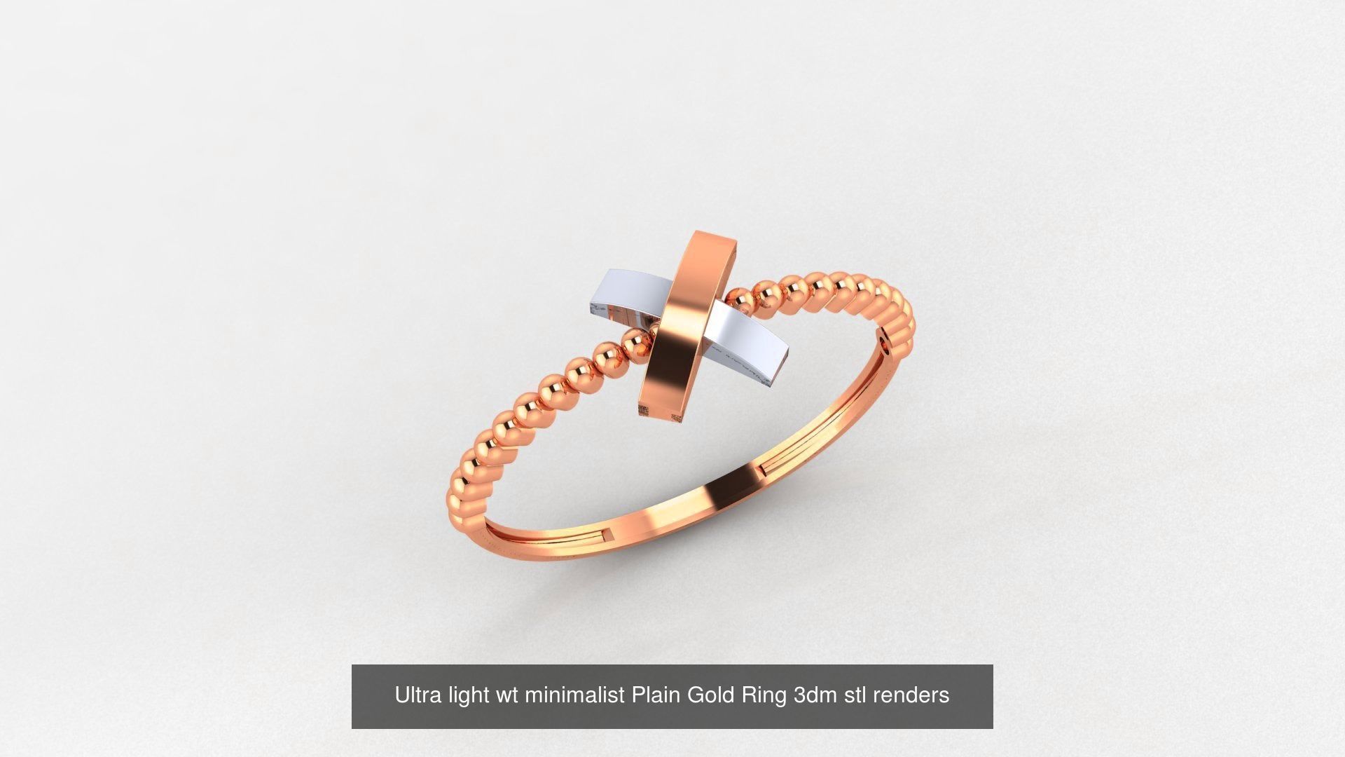 70 Ultra light wt minimalist Plain Gold Ring 3dm stl renders 3D Model Collection_14