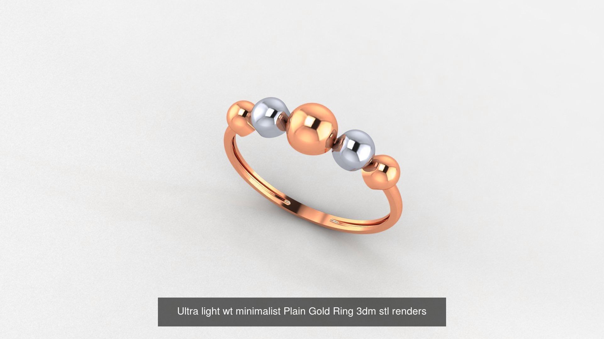 70 Ultra light wt minimalist Plain Gold Ring 3dm stl renders 3D Model Collection_38