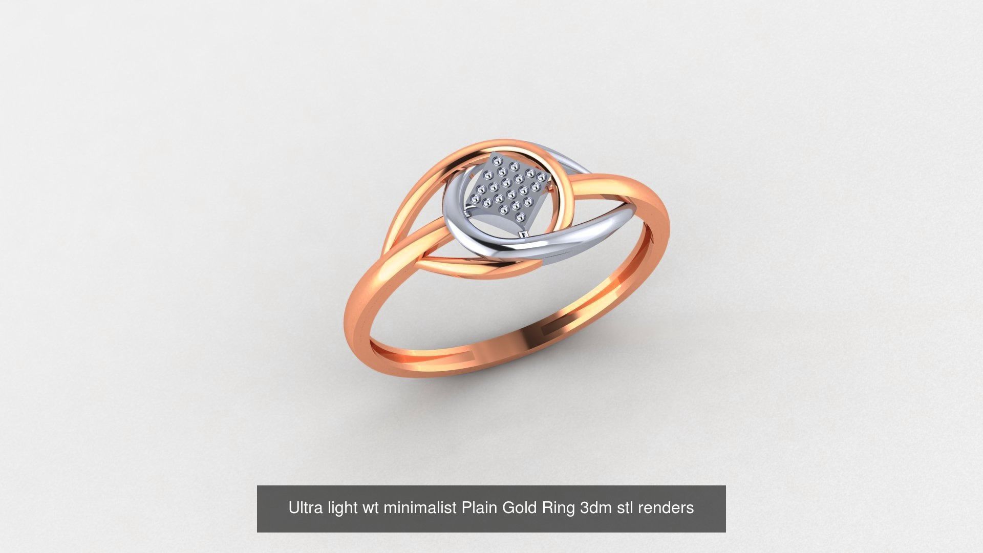 70 Ultra light wt minimalist Plain Gold Ring 3dm stl renders 3D Model Collection_45