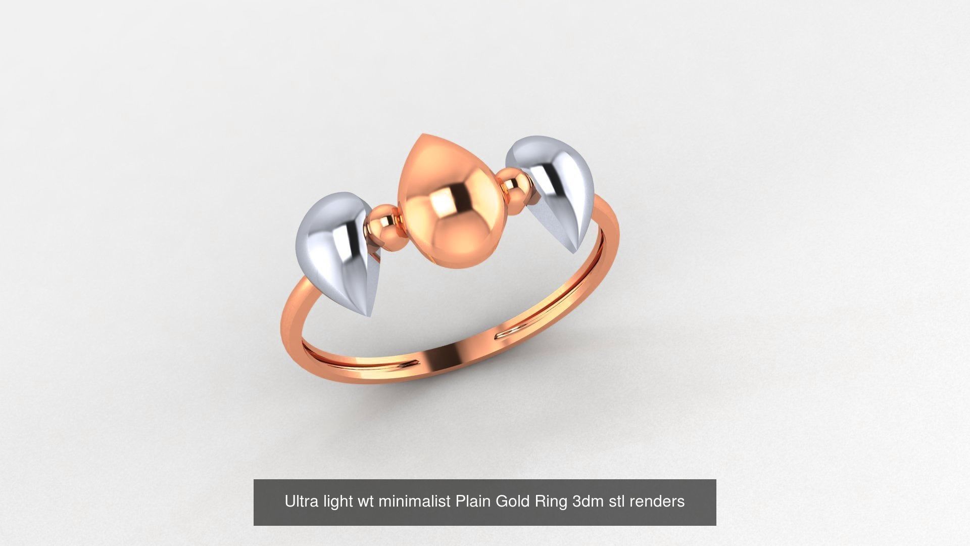 70 Ultra light wt minimalist Plain Gold Ring 3dm stl renders 3D Model Collection_41