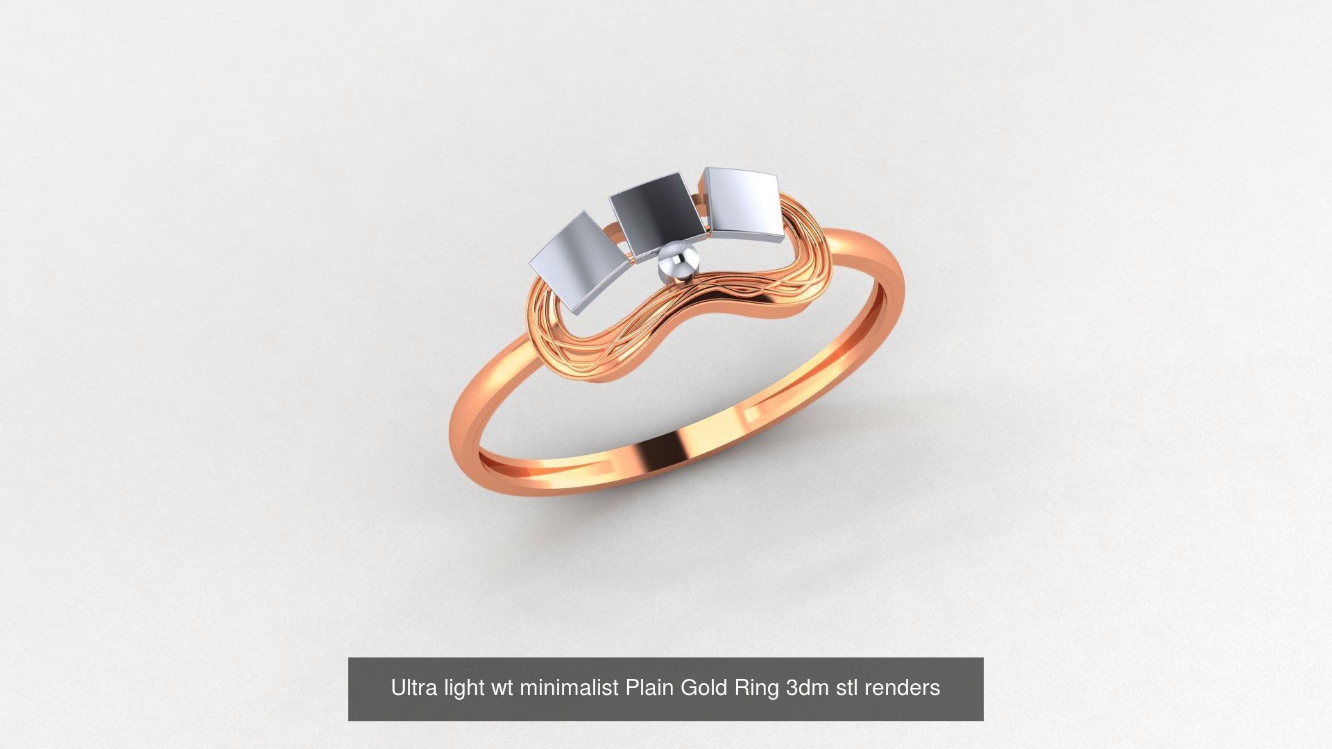 70 Ultra light wt minimalist Plain Gold Ring 3dm stl renders 3D Model Collection_48
