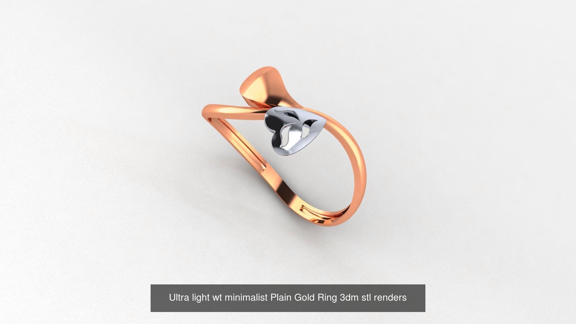 70 Ultra light wt minimalist Plain Gold Ring 3dm stl renders 3D Model Collection_34