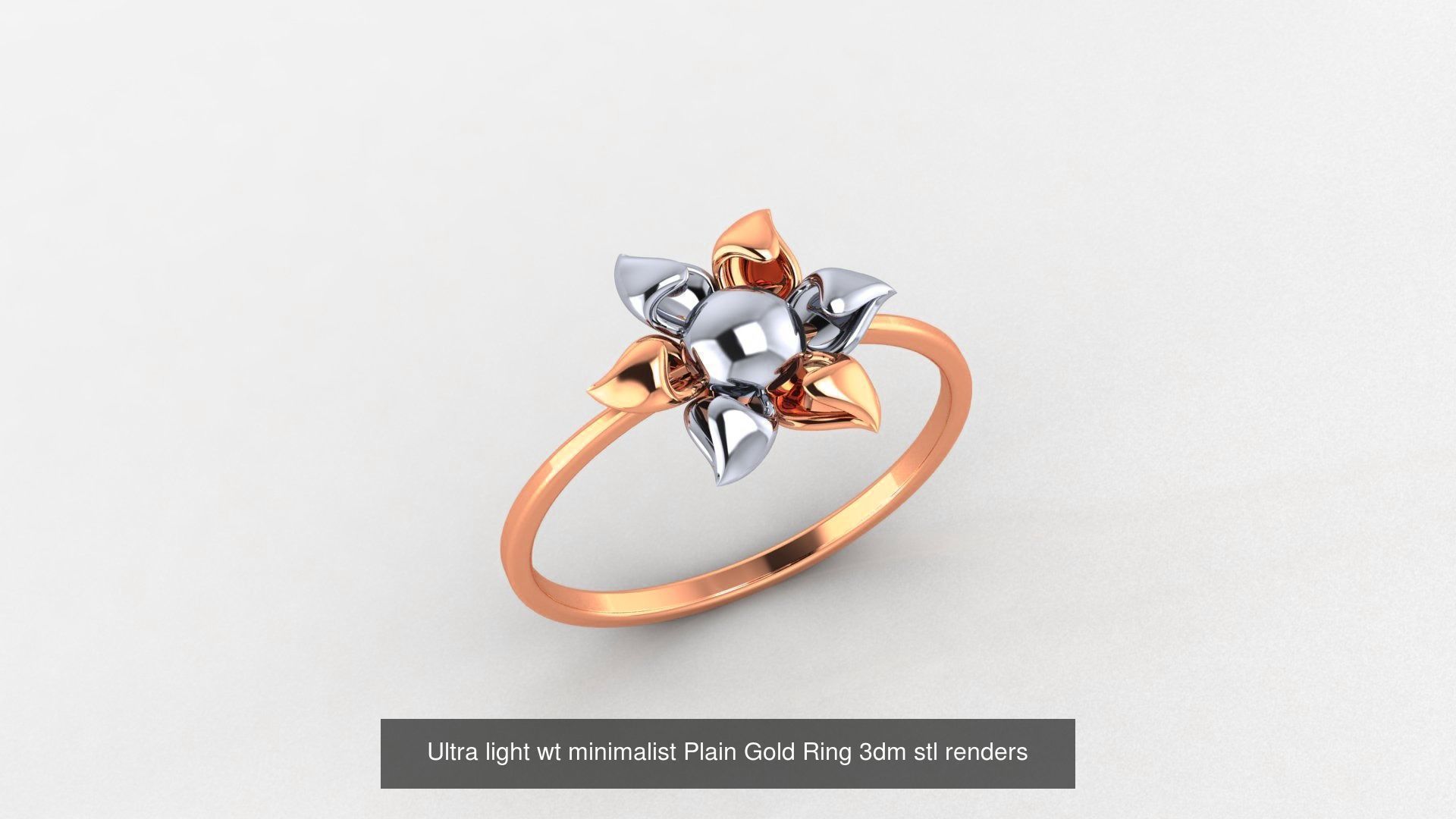 70 Ultra light wt minimalist Plain Gold Ring 3dm stl renders 3D Model Collection_54