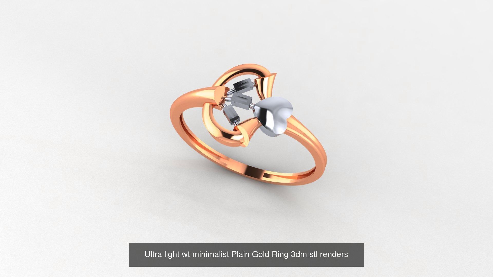 70 Ultra light wt minimalist Plain Gold Ring 3dm stl renders 3D Model Collection_62