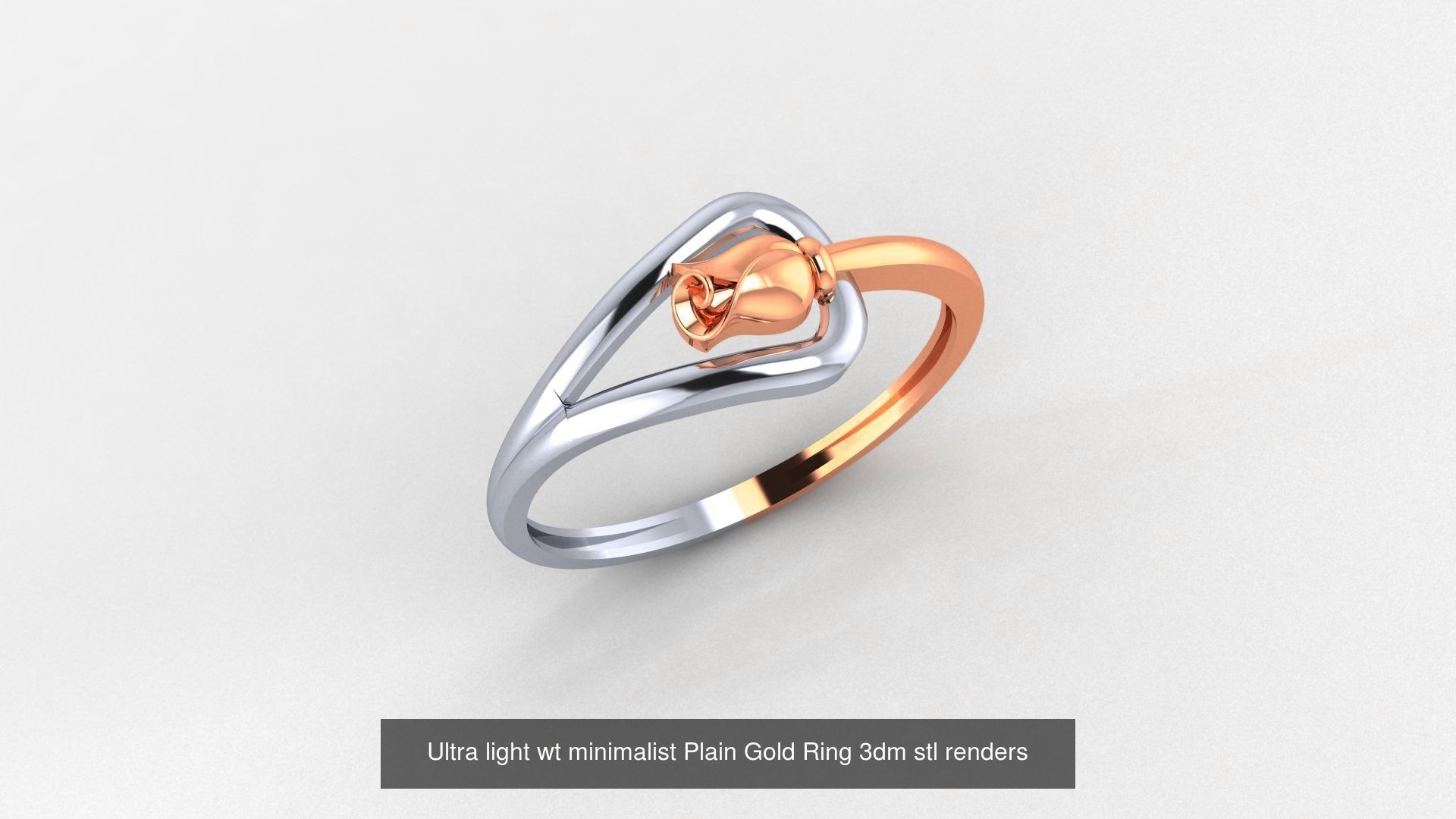 70 Ultra light wt minimalist Plain Gold Ring 3dm stl renders 3D Model Collection_33