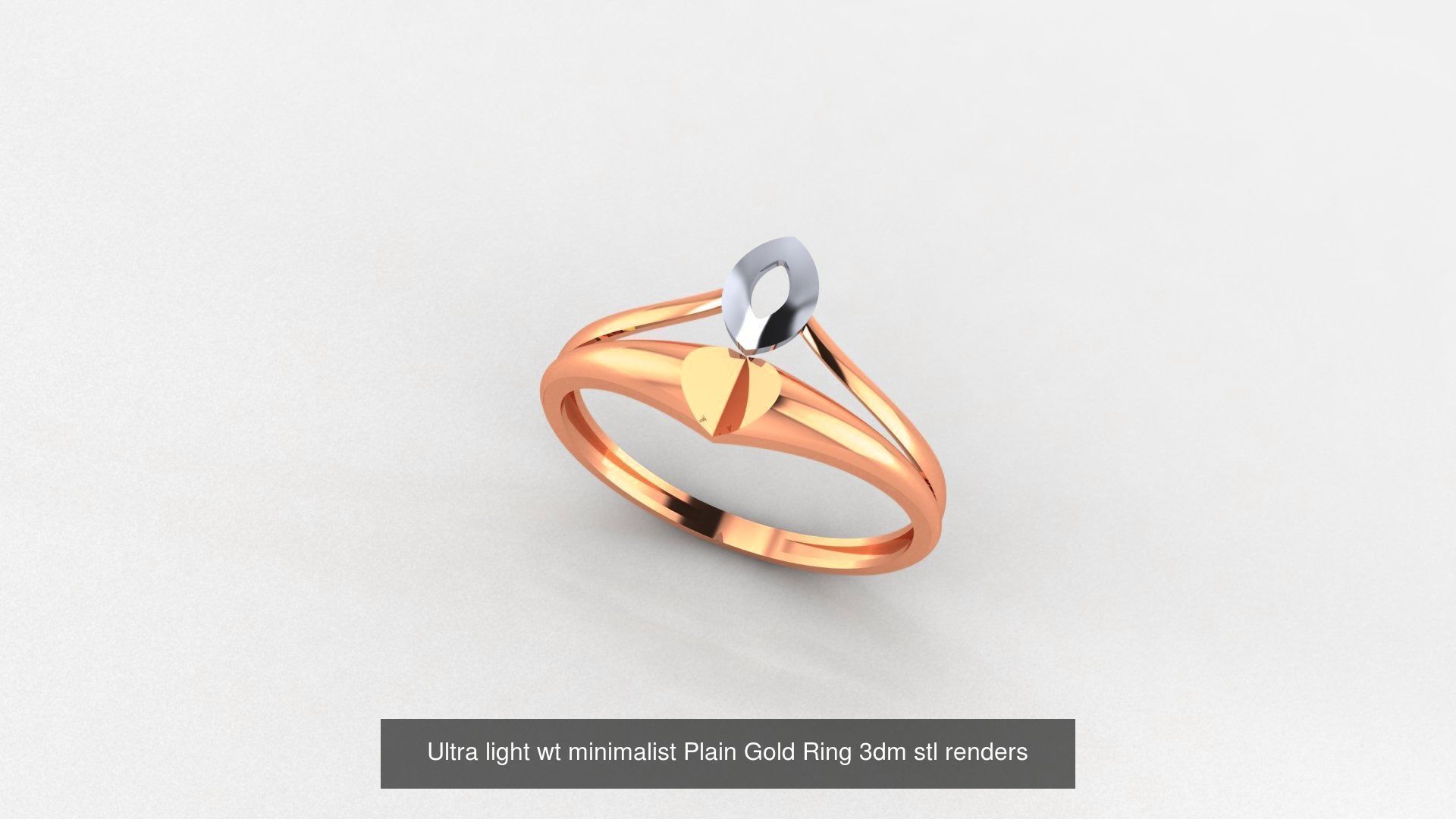 70 Ultra light wt minimalist Plain Gold Ring 3dm stl renders 3D Model Collection_66