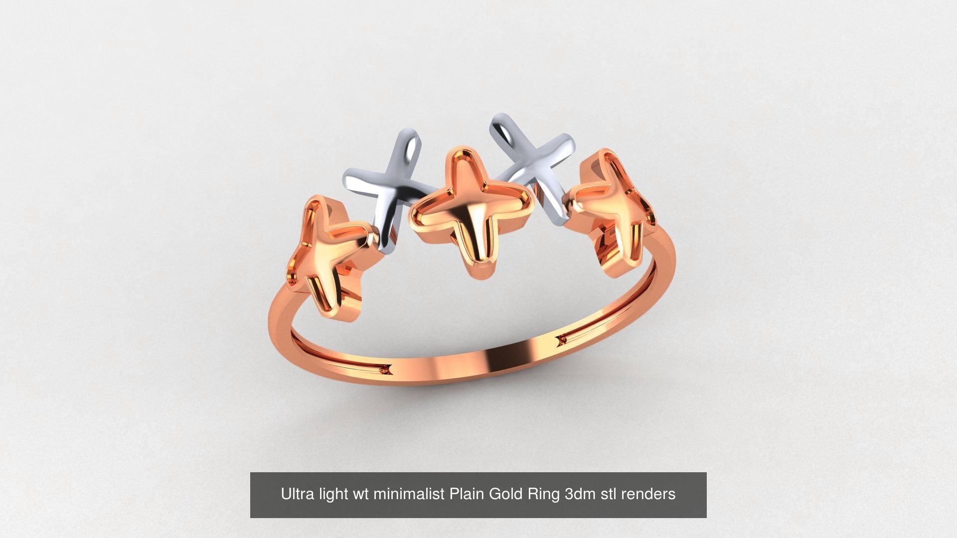 70 Ultra light wt minimalist Plain Gold Ring 3dm stl renders 3D Model Collection_37