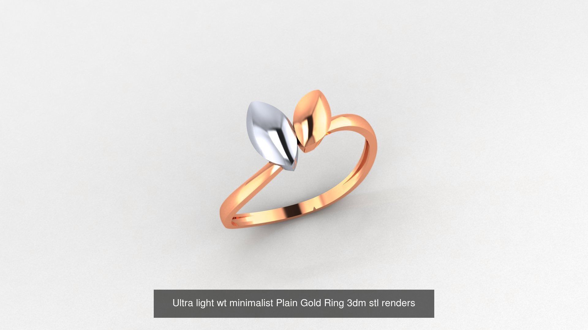 70 Ultra light wt minimalist Plain Gold Ring 3dm stl renders 3D Model Collection_18