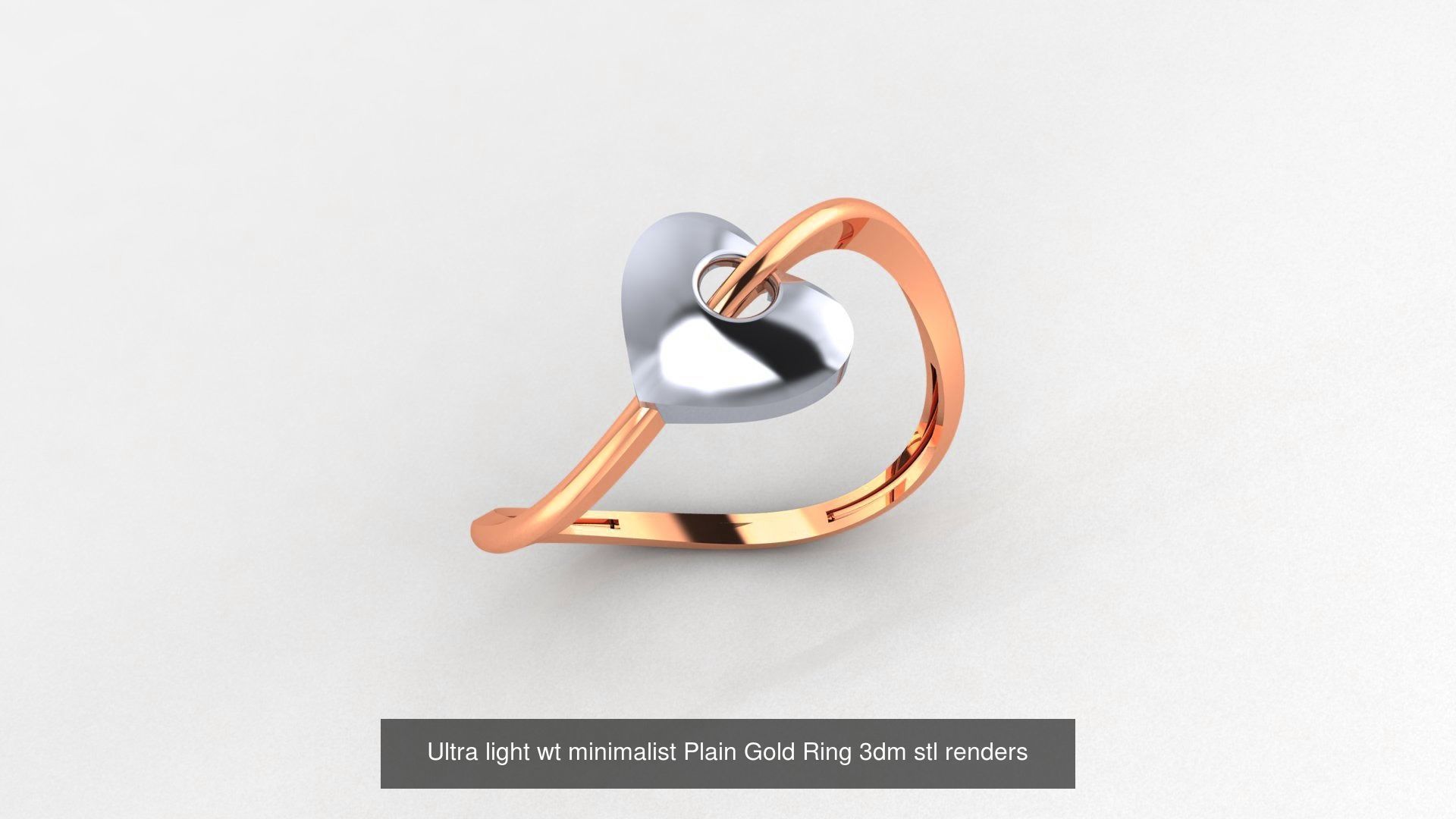 70 Ultra light wt minimalist Plain Gold Ring 3dm stl renders 3D Model Collection_36