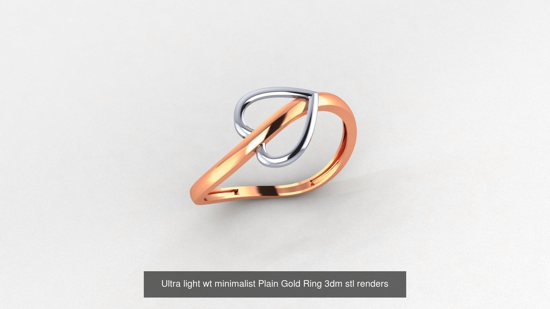 70 Ultra light wt minimalist Plain Gold Ring 3dm stl renders 3D Model Collection_58