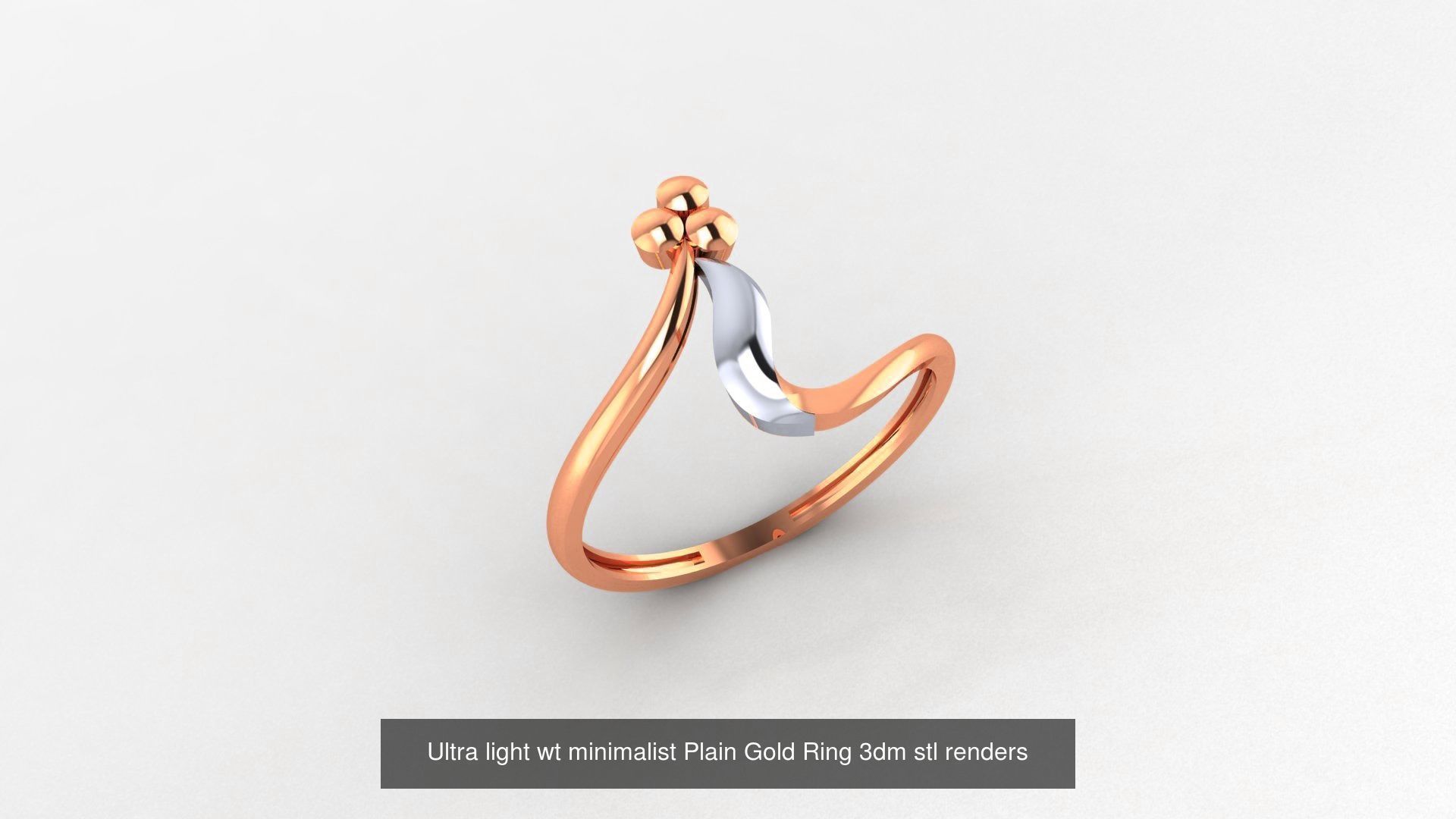 70 Ultra light wt minimalist Plain Gold Ring 3dm stl renders 3D Model Collection_24