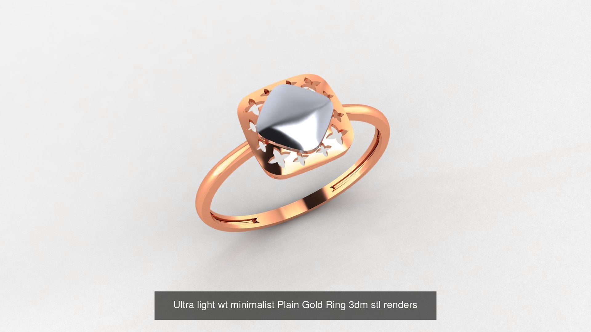 70 Ultra light wt minimalist Plain Gold Ring 3dm stl renders 3D Model Collection_61