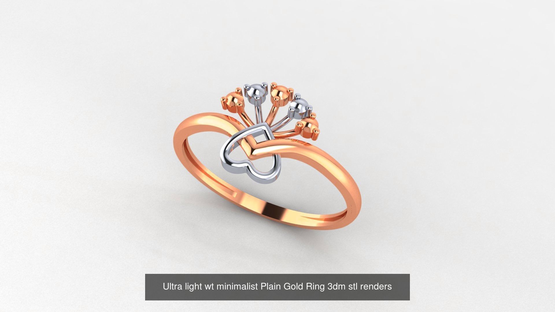 70 Ultra light wt minimalist Plain Gold Ring 3dm stl renders 3D Model Collection_63