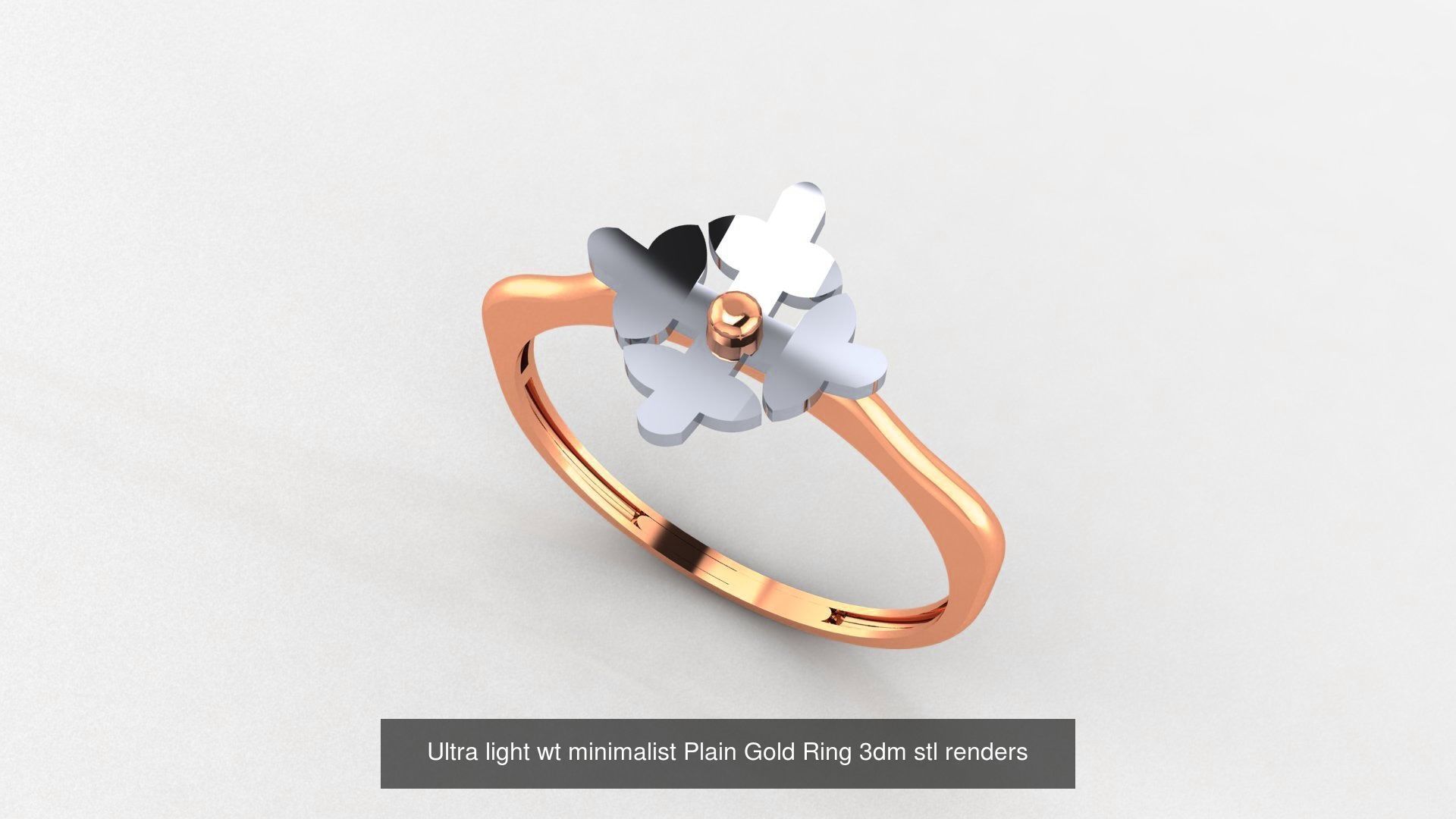 70 Ultra light wt minimalist Plain Gold Ring 3dm stl renders 3D Model Collection_19