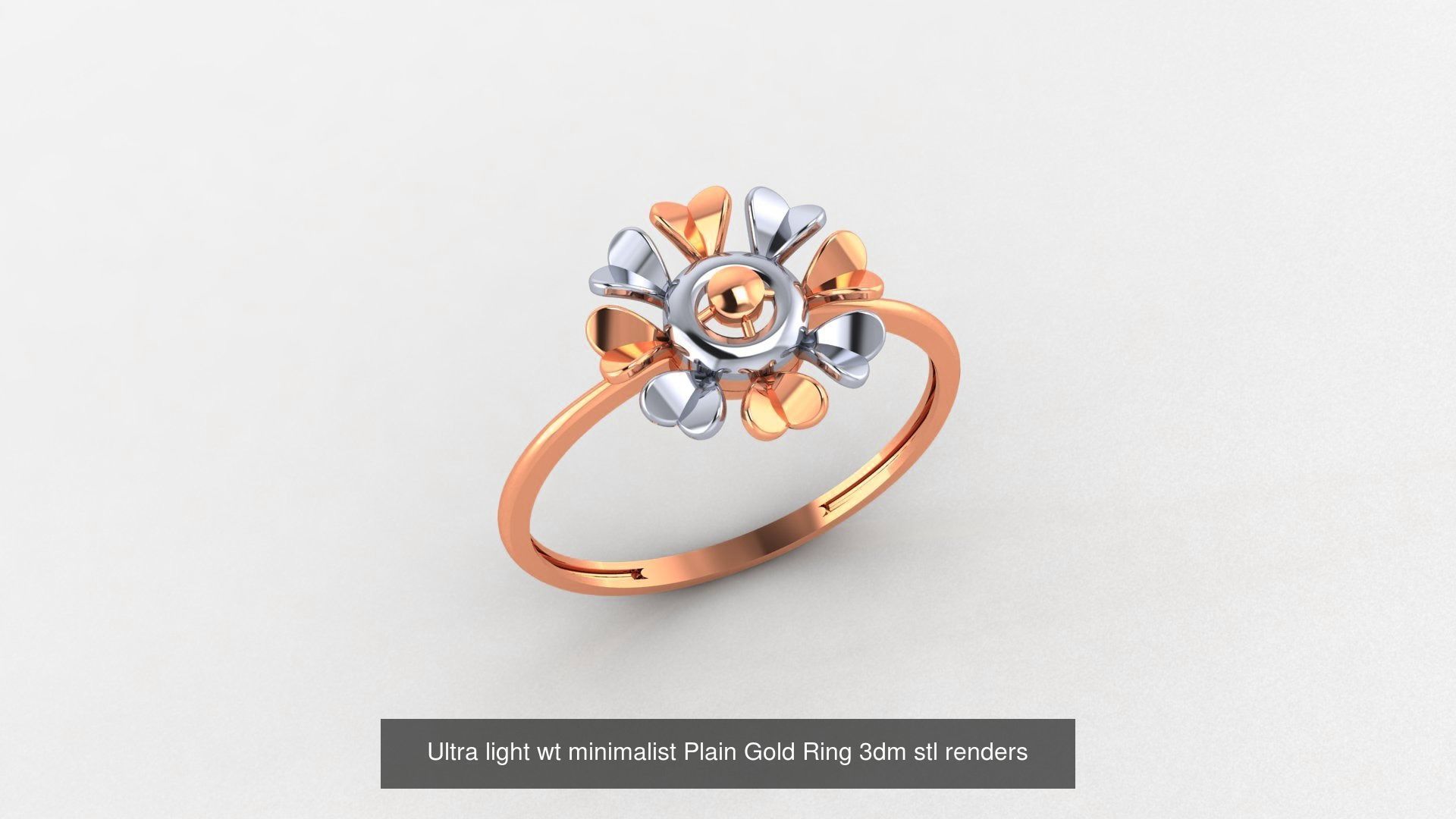 70 Ultra light wt minimalist Plain Gold Ring 3dm stl renders 3D Model Collection_39