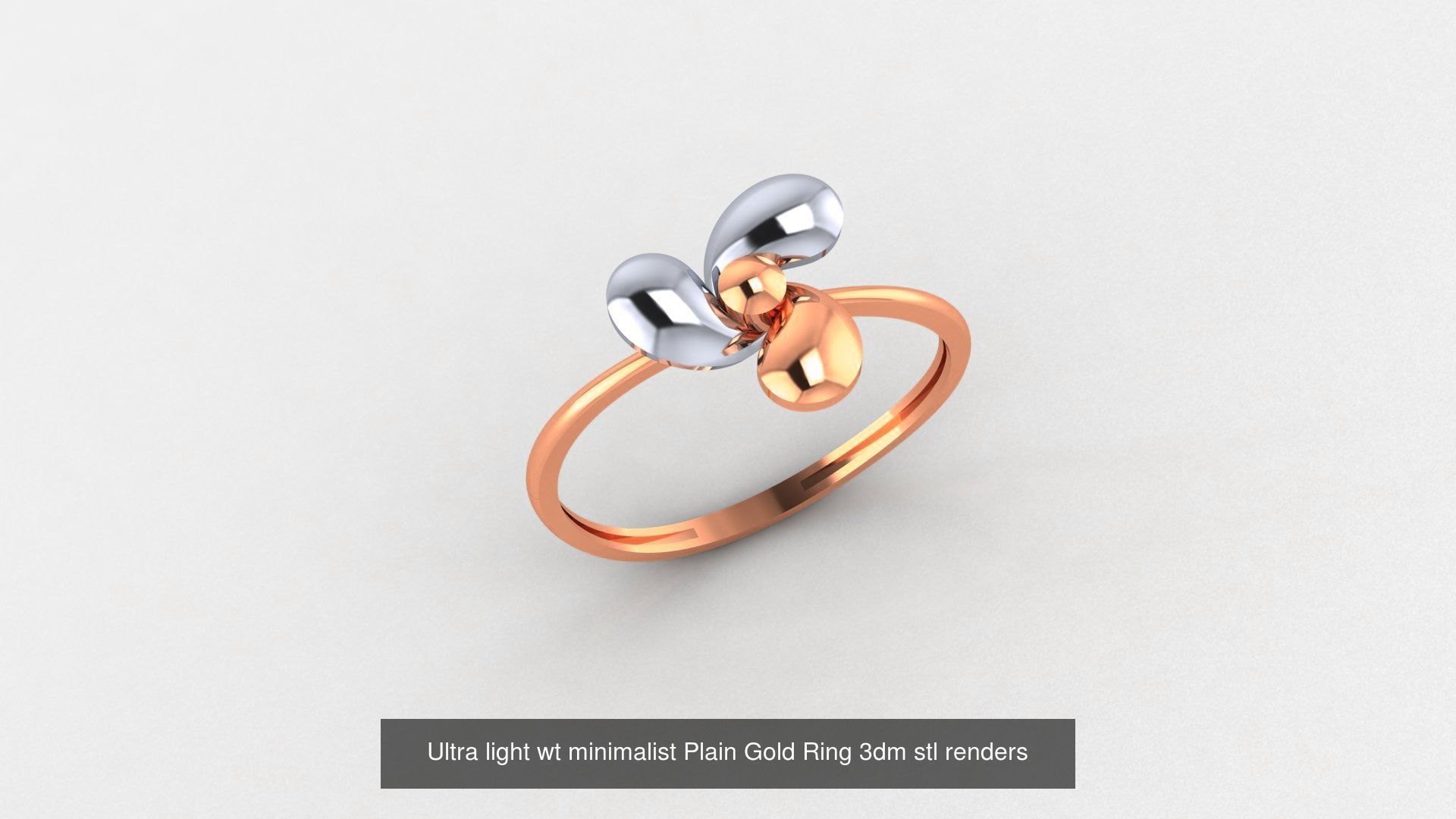 70 Ultra light wt minimalist Plain Gold Ring 3dm stl renders 3D Model Collection_42